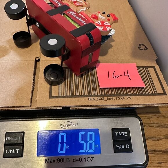 New Gingerbread Boy Girl Ornament Wagon Cart Miniature Christmas Holiday Decor - Picture 10 of 11